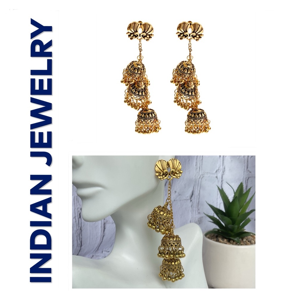 🐘 Indian Tassel Drop Earrings